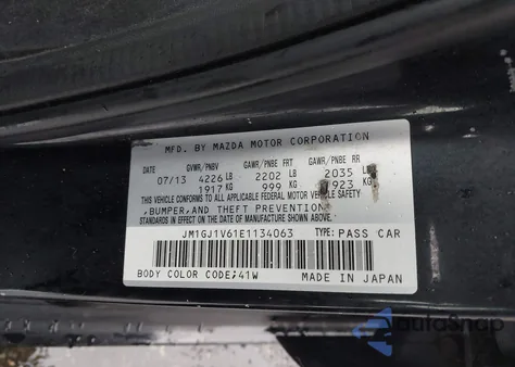 2014 Mazda Mazda6 I Touring z USA, uszkodzony, nr VIN JM1GJ1V61E1134063